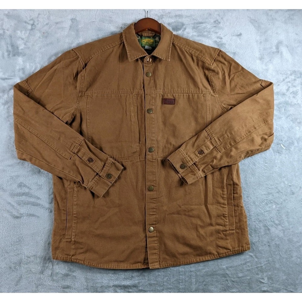 Marsh Wear Shacket Mens XL Brown Delano Canvas Snap Unlined Pockets Outdoors